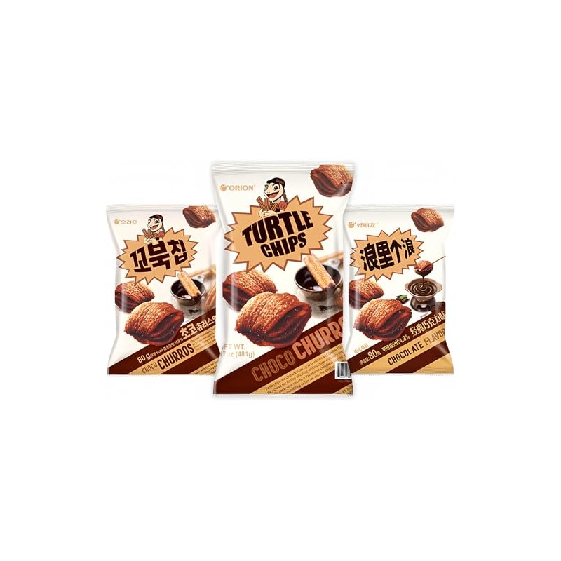 TURTLE CHIP CHOCO CHURROS 80G*3PACKS