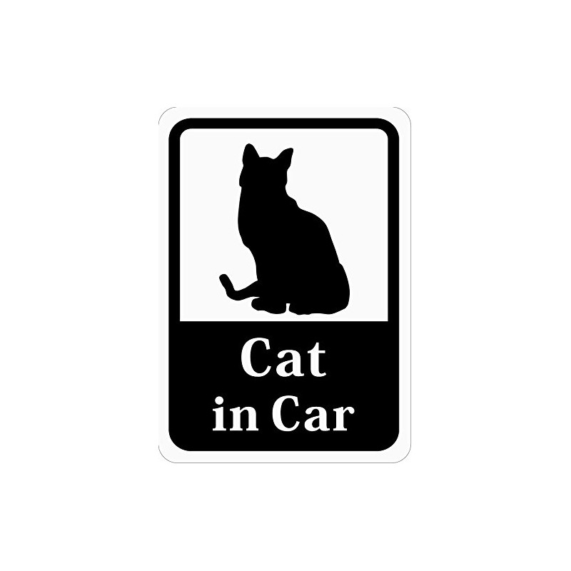 Cat in Car "Cat" Car Sticker (Magnet) s12