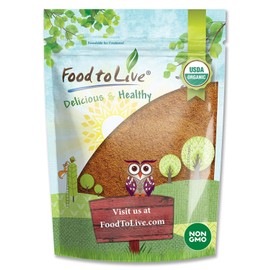 Food to Live Organic Cacao Powder, 1 Pounds Certified, Non-GMO, Kosher, Unsweetened, Sirtfood, Bulk