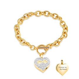 Minicremation Dog Paw Print Cremation Jewellery for Ashes Memorial Urn Bangle for Pet Stainless Steel Urn Bracelet Ash Holder, Stainless Steel, No Gemstone