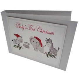 white cotton cards Value Range Baby's First Christmas Toys Design Christmas Tiny Value Album (Silver)