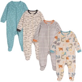 Onesies Brand Baby 4-Pack Sleep 'N Play Footies, Hello Friends