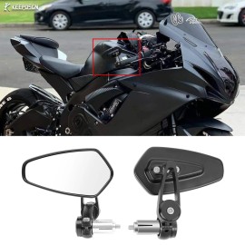 KEEPDSGN 7/8" 22mm Handle Bar End Mirrors Rearview For Suzuki GSX-R1000 GSX-R 750 600 250