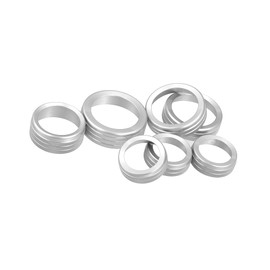 Hihaha 7pcs Silver Tone Aluminum Alloy Car AC Climate Control Ring Knob Ring Trim Cover for Ford F-150 2021 2022 Headlight Switch Button Decor Durable Material