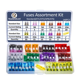 140 Pcs ATC/ATO/APR/ATS Fuse Assortment Kit - Standard Car Fuses (2A-40A) for Car, Boat, Truck, SUV