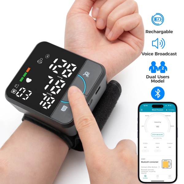 Wrist Blood Pressure Monitor Automatic BP Machine Digital Cuff Heart