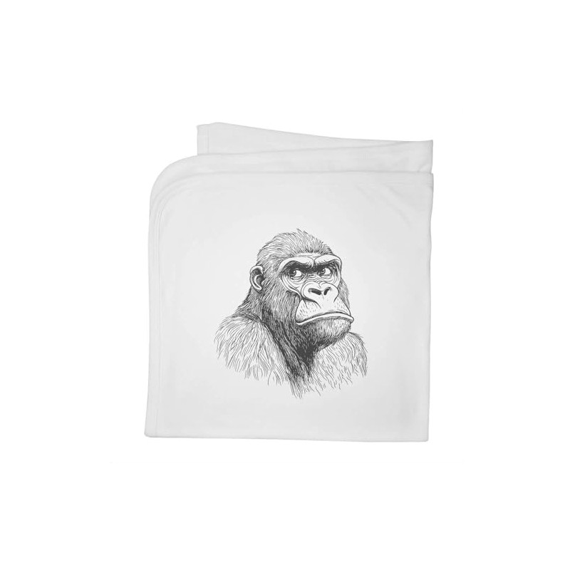 Azeeda 'Gorilla Portrait' Cotton Baby Blanket/Shawl (BY00039896)
