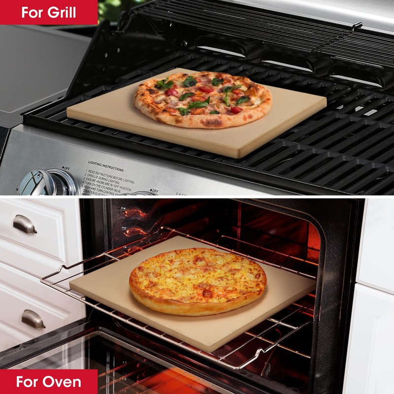 Unicook Pizza Stone for Oven and Grill, 12 inch Square