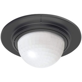 Steinel Einbau-Bewegungsmelder IS 360-1 schwarz, 1000 W Schaltleistung, 360° Sensor, max. 4 m Reichweite, LED geeignet