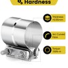ZEHCLP 2 Pcs 3.5 inch Exhaust Clamp 3 1/2 Butt