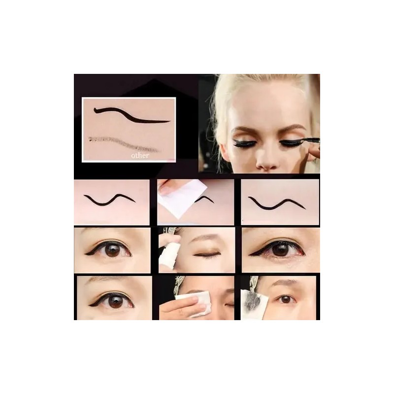 Delineador 36h Para Ojo Plumón Negro Maquillaje 6 Piezas