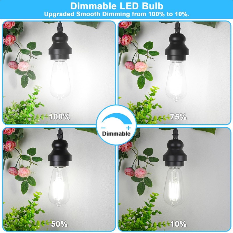 ASOMST Vintage LED Edison Bulbs Dimmable, ST58 Filament Light Bulb