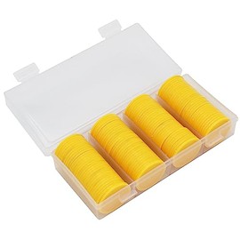HAKITAROOM 35MM/1.37-inch Box of 120 Counting Coins for Poker Chips and Game Coins (Yellow, 35MM/1.37-inch)