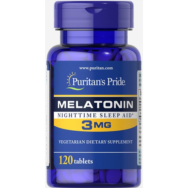 Puritans Pride Melatonin 3 Mg Tablets, 120 Count