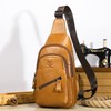 LUKZIJAES Genuine Leather Sling Bag for Men Crossbody Shoulder Chest