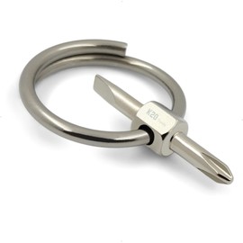 Keychain Screwdriver Tiny Bit with Phillips and Flat Head - Small Pocket EDC Tool (#1)