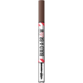 Maybelline New York, Build A Brow: 2 in 1 Brow Pen + Sealing Gel, Real-looking, Fuller Brows, Waterproof, Sweat- & Smudge-resistant, 24H Wear, Vegan Formula, Shade 257: Medium Brown