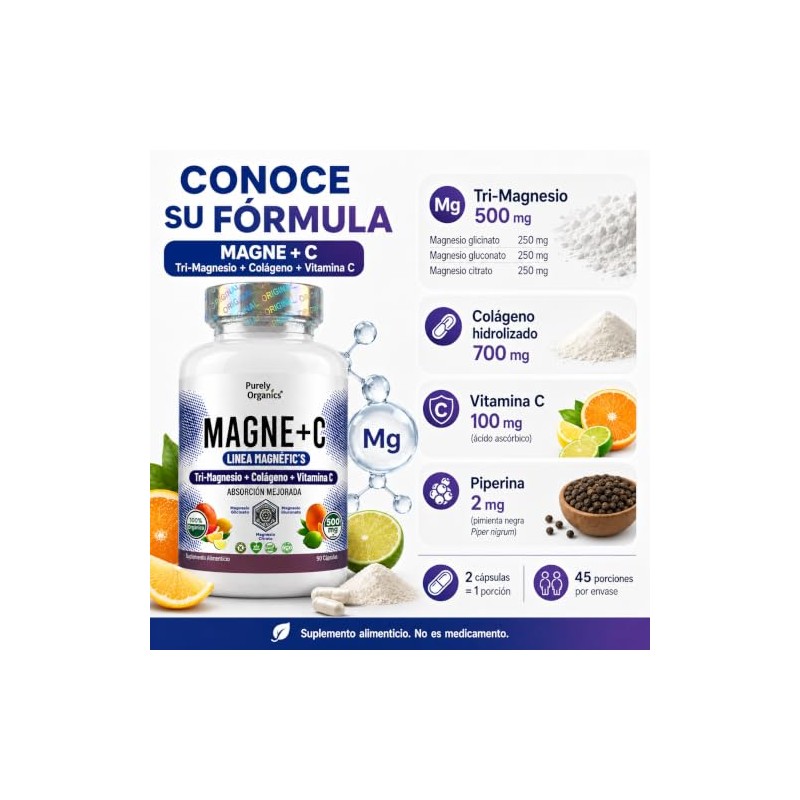 Magnesio Complex Peptidos Colageno Hidrolizado Vitamina Formula Tipos Glicinato Gluconato