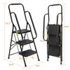BOCOM 3 Step Ladder, Lightweight Portable Folding Sturdy Iron Step