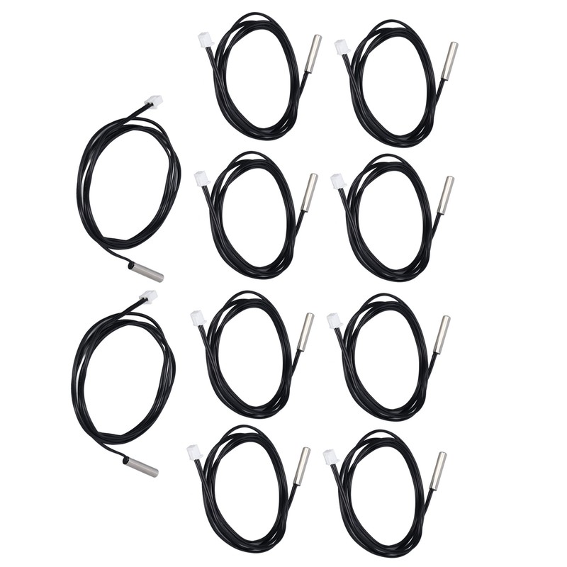 10Pcs Thermistor Sensor NTC Temp Temperature Probe 5x25mm Cylindrical Head