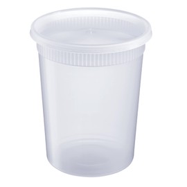 GUSTO GUSTO [32 oz. - 24 Count Plastic Deli Containers with Lids - Disposable Food Storage Containers With Airtight Lids, Ideal for Soups, Stews, and Meal Prep