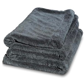 WEST BROS Large Microfiber Car Drying Towel 1300 GSM Double Twist Pile - Premium Auto Wash Towel for Cars Trucks SUV - Super Absorbent Detailing Cleaning Cloth 20x26'' Gray 1-Pack