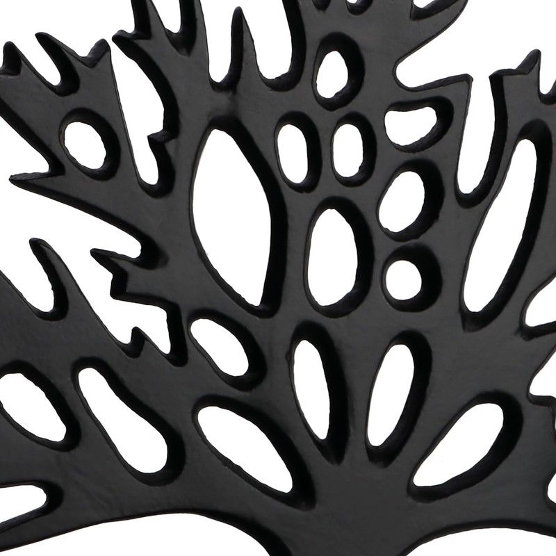 com-four® Decorative Stand Tree – Metal Tree on Mango Wood
