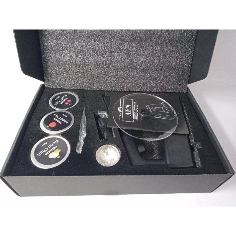 AFN COCKTAIL SMOKER KIT W/TORCH 6 FLAVORS WOOD CHIPS-See Flavors