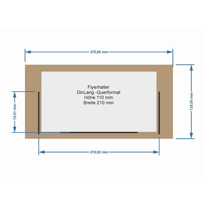 Oak DIN Long DL Landscape Leaflet Holder Acrylic