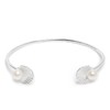 Annie Oak Womens 925 Silver Open Shell Bangle Bracelet