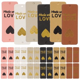 Crochet Accessories Handmade Pu Leather Labels 100pcs Sewing Labels Embossed Tag with Hole for Crafts Knitting Sewing Hats Purse B Crochet