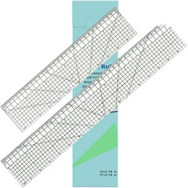 HLZC Extended Version 2 Pieces Hot Hem Ruler for Quilting,Hot Press Ruler,Non-Slip Hot Ironing Ruler,Handmade Tool for Electric Iron Home Ironing Work