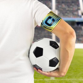Ynaice Captains Armband, 2 Pcs Adjustable Elastic Sports Arm Bands Nylon Velcro Multicoloured Adult & Youths Football Soccer Captains Armband for All Sports |Yellow