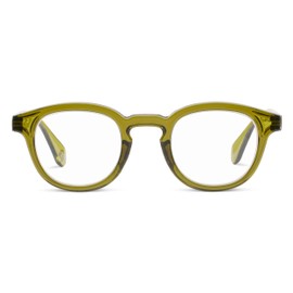 Peepers by PeeperSpecs Men's Asher Round Blue Light Blocking Glasses, Green, No Correction + 0