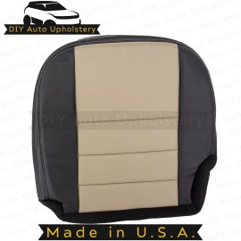 DIY Auto Upholstery 2005 For Ford Excursion Rear Driver Bottom Leather Seat Cover 2Tone Tan