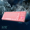 MageGee Pink Keyboard MK-Star Standard Mechanical Wired USB Keyboard Mouse