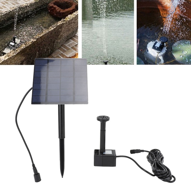 Solar Powered Water Pump Kit Powerful Jet Watering Pond Pump