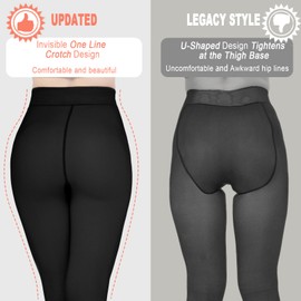 KBVOT Fleece Lined Tights Women Sheer Fake Translucent Winter Thermal Pantyhose Opaque Warm Thick High Waist Leggings(XS-2XL)