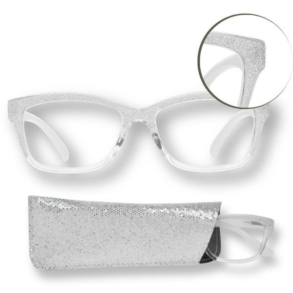 proSPORT Womens Reading Glasses 1.50 Full Lens Clear White Frame