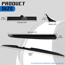 JMTBNO 53" Universal Gloss Black Truck Rear Spoiler Wings ABS Compatible with Dodge Charger 2011-2022 RT SXT SRT Honda Accord Nissan 370z 350z G35 G37