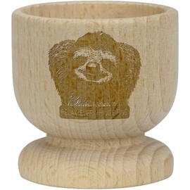 Azeeda 'Relaxing Sloth' Wooden Egg Cup (EC00029638)