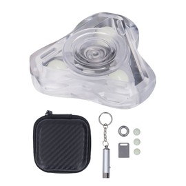 Fingertip Gyroscope Glow in The Dark 3 Leaves Reduce Anxiety Rotating Decompression Toy with Purple Light Transparent