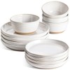 LE TAUCI Dinnerware Sets 12 PCS, Ceramic Plates and Bowls