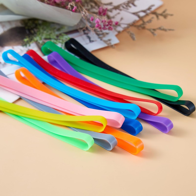 ZZJMCH 12 PCS Silicone Rubber Bands Planner Elastic Bands Elastic