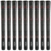 Paquete de 09 empuñaduras de golf Winn tamaño estándar 52DT-JBK tamaño estándar, color negro azabache con diseño rojo. Dri Tac Performance 2.0