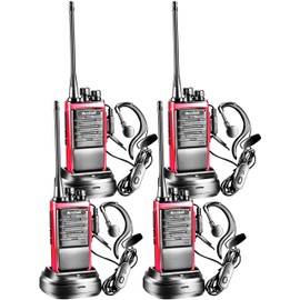 Arcshell Rechargeable Long Range Two-Way Radios with Earpiece 4 Pack Arcshell AR-6 Walkie Talkies Li-ion Battery and Charger Included