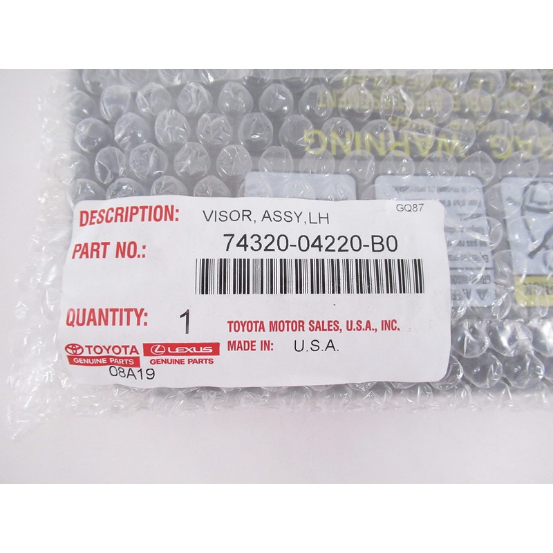 Toyota Genuine 74320-04220-B0 Visor Assembly
