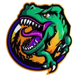 Decorative Cartoon Green Tyrannosaurus rex Stickers (2 Pieces) are Highly Adhesive, Waterproof, Fun and Cute car Stickers, Perfect for Sticking car Bodies, Window Glass, Bumpers, laptops, etc A-014