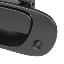 DNA MOTORING Front Left Outer Door Handle Compatible with 02-05 Honda Civic Hatchback w/Keyhole, Black, OEM-DHO-01118