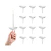 50pcs Reusable White Plastic Candle Holders Vigil Candles Drip Protector